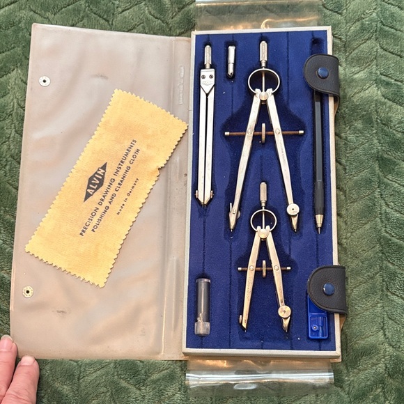 ALVIN Other - ALVIN Vintage Precision Drawing Instruments Set In Shadow Box Germany